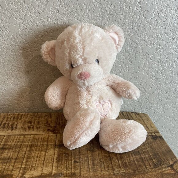Nat & Jules Stuffed Plush Musical Teddy Bear Wind Up Heart Pink Baby Girl Lovey - Picture 2 of 8